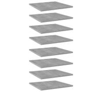 vidaXL 8x Bookshelf Boards Concrete Grey Engineered Wood Extra Shelf Bookcase