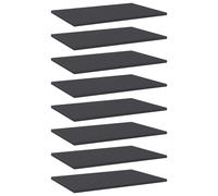 vidaXL 8x Bookshelf Boards Grey Engineered Wood Extra Shelf Replacement Panel