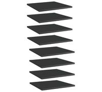 vidaXL 8x Bookshelf Boards High Gloss Black Engineered Wood Extra Bookcase