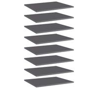 vidaXL Bookshelf Boards 8 X High Gloss Grey 60x50x1.5cm Engineered Wood UK NEW