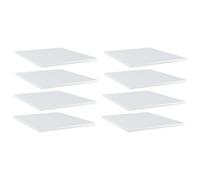 vidaXL 8x Bookshelf Boards High Gloss White Engineered Wood Panel Bookcase