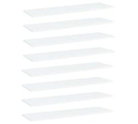 vidaXL 8x Bookshelf Boards White Engineered Wood Extra Shelf Bookcase Bookrack