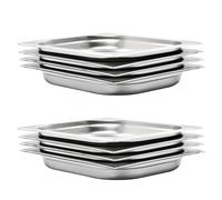 vidaXL 8x Gastronorm Containers GN 1/2 40mm Stainless Steel Stackable Tray