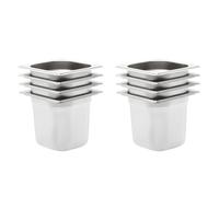 vidaXL 8x Gastronorm Containers GN 1/6 150mm Stainless Steel Stackable Tray