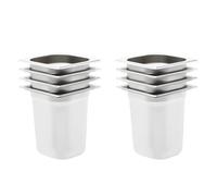 vidaXL 8x Gastronorm Containers GN 1/6 200mm Stainless Steel Stackable Tray