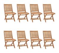 vidaXL 8x Solid Teak Wood Folding Garden Chairs Outdoor Seating Dining Chairs