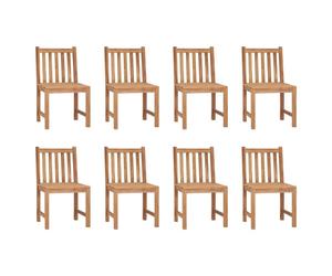 vidaXL 8x Solid Teak Wood Garden Chairs Outdoor Furniture Garden Seating