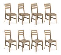 Vidaxl Dining Chairs 8 Pcs Solid Wood Acacia, Brown