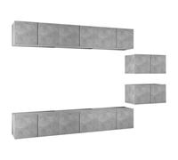 vidaXL 8x TV Cabinets Concrete Grey Engineered Wood Home Hanging TV Stand