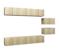 vidaXL 8x TV Cabinets Sonoma Oak Engineered Wood Hanging Hanging TV Stand