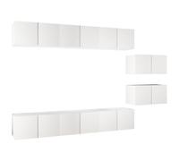 vidaXL 8x TV Cabinets White Chipboard Home Furniture TV Stand Cabinet Unit