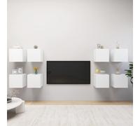 vidaXL 8x Wall Mounted TV Cabinets White Bedroom TV Stand Unit Hifi Cabinet