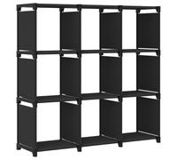 vidaXL 9-Cube Display Shelf Black Fabric Bookcase Storage Rack Standing Shelf
