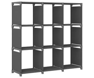 vidaXL 9-Cube Display Shelf Grey Fabric Free Standing Storage Organiser Unit