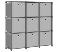 vidaXL 9-Cube Display Shelf with Boxes Black 103x30x107.5 cm Fabric
