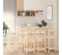 vidaXL 9 Piece Bar Set Solid Wood Pine