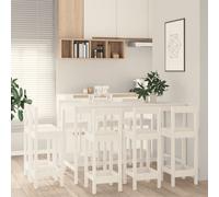 vidaXL 9 Piece Bar Set White Solid Wood Pine