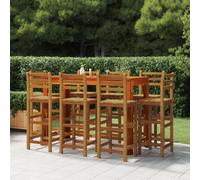 vidaXL 9 Piece Garden Bar Set Solid Wood Acacia