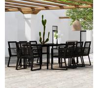 Garden Dining Set Outdoor Dining Set Balcony Table and Chair Black vidaXL