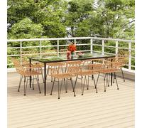 Garden Dining Set Poly Rattan Black/Brown Multi Sizes 3/5/7/9 Piece vidaXL