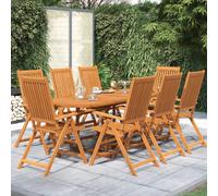 vidaXL 9 Piece Garden Dining Set Solid Wood Acacia 160-240 cm