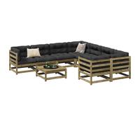 vidaXL Garden Sofa Set 9 Piece Outdoor Sofa Corner Sofa Impregnated Wood Pine