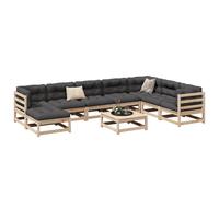 vidaXL Garden Sofa Set 9 Piece Outdoor Sofa Set Corner Sofa Solid Wood Pine