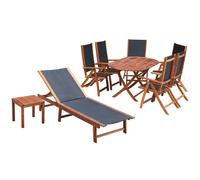 vidaXL 9 Piece Outdoor Dining Set with Cushions Solid Acacia Wood