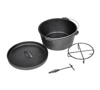 'vidaXL 9QT Dutch Oven - Cast Iron Cooking Pot with Lid Lifter and Stand, Pre-Seasoned, Comes with Carrying Case, Suitable for Camping
