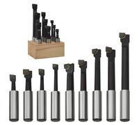 vidaXL 9x Boring Cutters 12 mm with Wood Base Lathe Milling Tool Kit Hardware