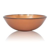 vidaXL Basin Tempered Glass 42 cm Brown NEW