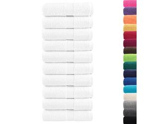 vidaXL - Absorbent Cotton Washcloths 10 pcs - White 600gsm - Soft Face Towels with Hanging Loop - 30x30 cm - OEKO-TEX Certified - Machine Washable