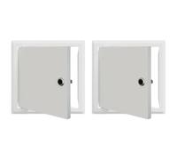 vidaXL Access Panel 2 pcs White 20 x 20 cm Steel, Utility Room, Durable Service Hatch, Modern Access Door, Secure Cover for Inspection and Maintenance Needs