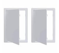 vidaXL Access Panels 2 pcs White 23 x 15 x 2 cm ABS Plastic, Workshop, Minimalist Utility Cover, Concealed Access Panel for Water-Resilient Materials, Service Door and Maintenance Hatch