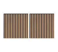 vidaXL Acoustic Wall Panels 2 pcs Slatted 60.5x60 cm Oak Veneer acoustic panel