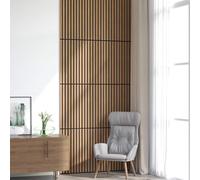 vidaXL Acoustic Wall Panels 8 pcs Slatted 60.5x60 cm Oak Veneer