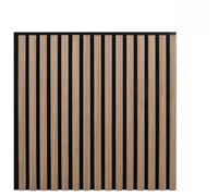 vidaXL Acoustic Wall Panels - 8 pcs Slatted Sound Absorbing Panels - Oak Veneer Fabric-Backed Panels - 60.5x60 cm - Walnut Brown