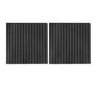 vidaXL Acoustic Wall Panels - Oak Veneer - 2pcs/60.5x60cm, Sound Reduction for Home Theatres - Engineered Wood, Easy Install, Durable Ash Oak Color