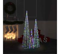 vidaXL Acrylic Decorative LED Light Cone Set Multicolour 60/90/120cm UK HOT
