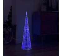 vidaXL Acrylic Decorative Pyramid LED Light Cone Blue 90 cm UK HOT