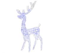 vidaXL Acrylic Reindeer Christmas Decoration 140 LEDs Blue Xmas Decoration