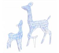 vidaXL Acrylic Reindeer Family Christmas Decoration Blue Xmas Glowing Reindeer