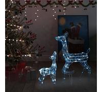 vidaXL Acrylic Reindeer Family Christmas Decoration Cold White Xmas Ornament
