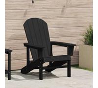 vidaXL Adirondack Chair Black 74 x 82 x 92cm Plastic