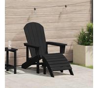 vidaXL Adirondack Chair Black 82 x 74 x 92 cm HDPE