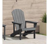 Adirondack Chair Light Grey Plastic 74x82x92 cm Outdoor Patio Garden Seat Relax
