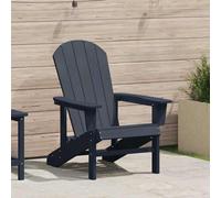 Adirondack Chair Navy Blue Plastic 74x82x92 cm Weatherproof Outdoor Garden Seat