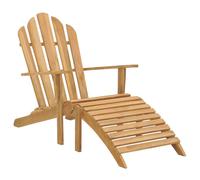vidaXL Adirondack Chair with Footrest Solid Teak Wood