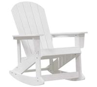 vidaXL Adirondack Rocking Chair White HDPE | Timeless Adirondack style for outdoor spaces, Made from top-quality natural wood, Slanted backrest for enhanced relaxation