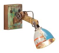 vidaXL Adjustable arm Wall lamp - Industrial Multicolor e27 Fixture - Reclaimed Wood - Iron lampshade - Bedroom/Living Room Decor - eco Materials - Hand-Painted